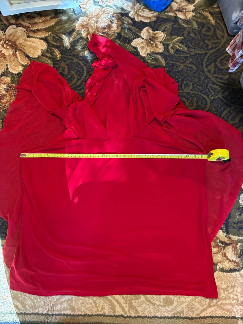 Cato Women's Red Layered Chiffon Top Plus Size - Picture 6 of 7
